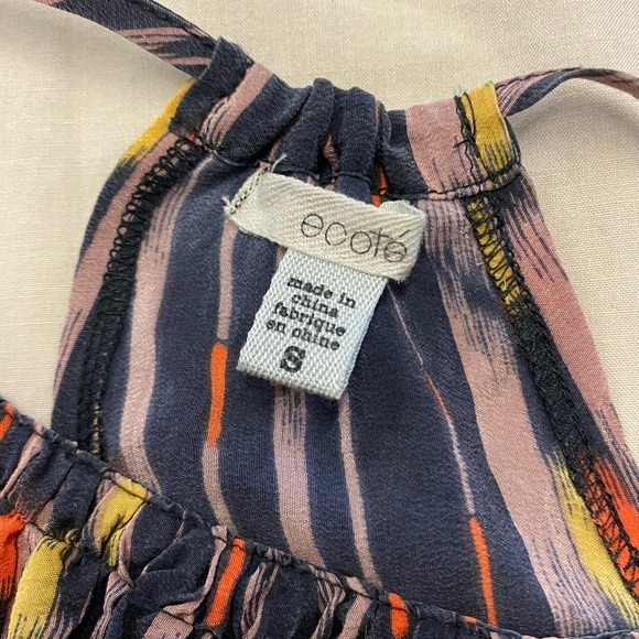 Ecote Boho Ikat Print Spaghetti Strap Cami Tank Top Babydoll Swing Womens Small - Picture 7 of 7